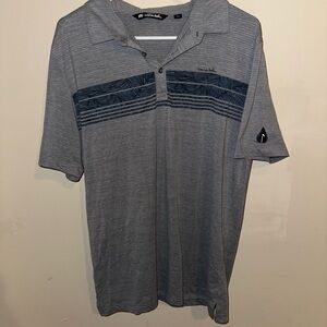 Travis Mathew Gray and Blue Polo Shirt